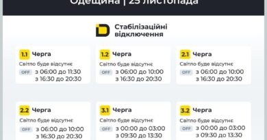 ‼️Одещина: оновлені графіки відключень на 25 листопада
