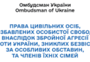 Права цивільних осіб, позбавлених особистої свободи внаслідок збройної агресії проти України, зниклих безвісти за особливих обставин, та членів їхніх сімей (Дорожня карта)
