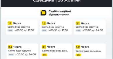 Одещина: графіки відключень на 26 жовтня